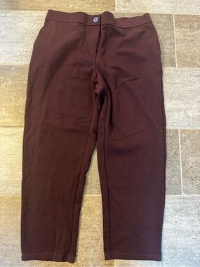 Eileen fisher women’s Stretch Casual Pants in Deep Burgundy, cropped, petite med